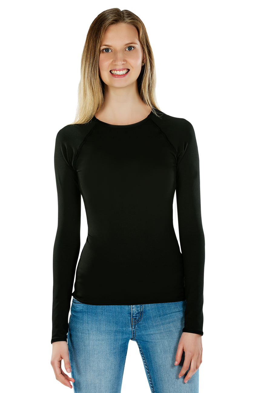 Black long sales sleeve shirt tight