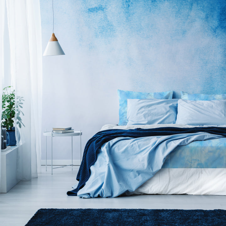 Blue Watercolor Sensory Fitted Bed Sheet