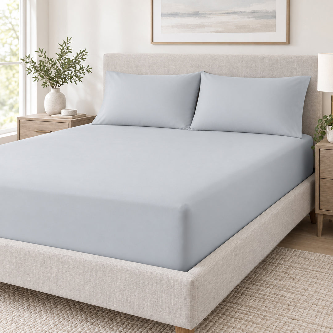 Cloud Gray Sensory Fitted Bed Sheet