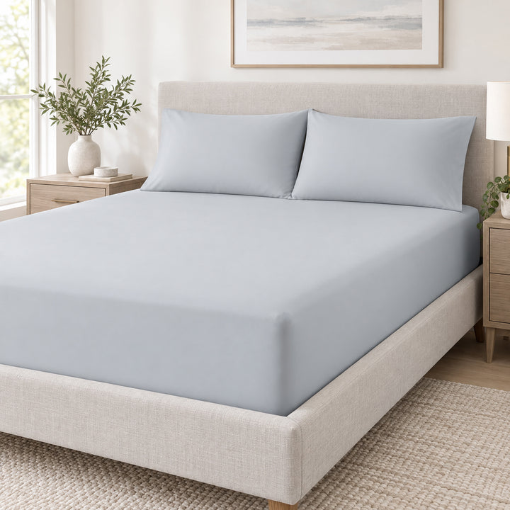 Cloud Gray Sensory Fitted Bed Sheet