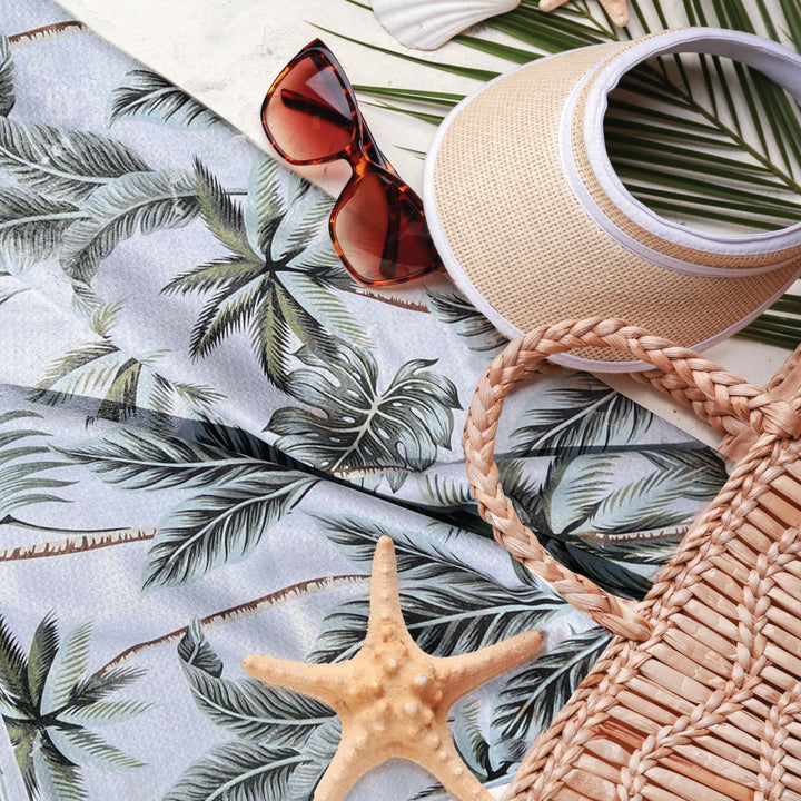 Island time sand free Jumbo sized beach towel by JettProof with Beach accessories