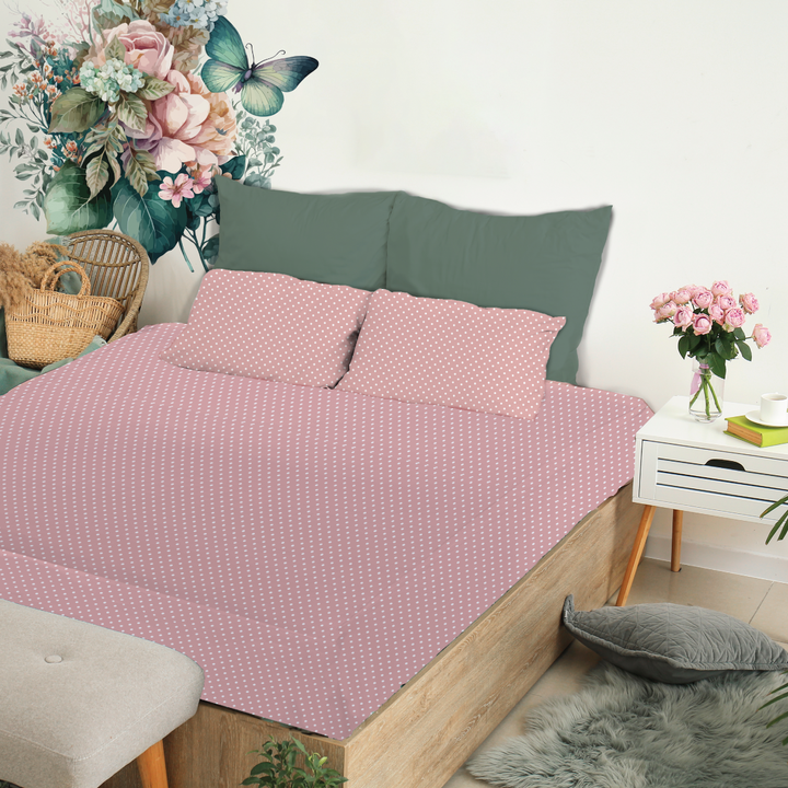 Pink Polka Dots Sensory Fitted Bed Sheet