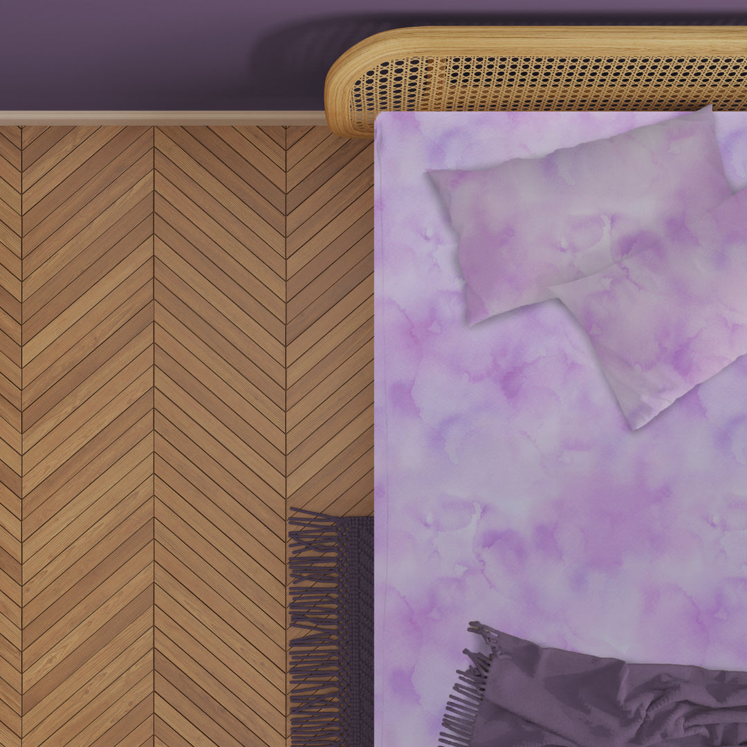Lavender Watercolor Sensory Fitted Bed Sheet