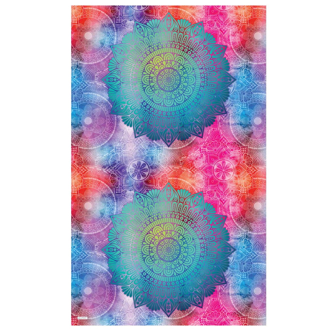 Oversized, Sand Free Jumbo Beach Blanket in Rainbow Mandala print