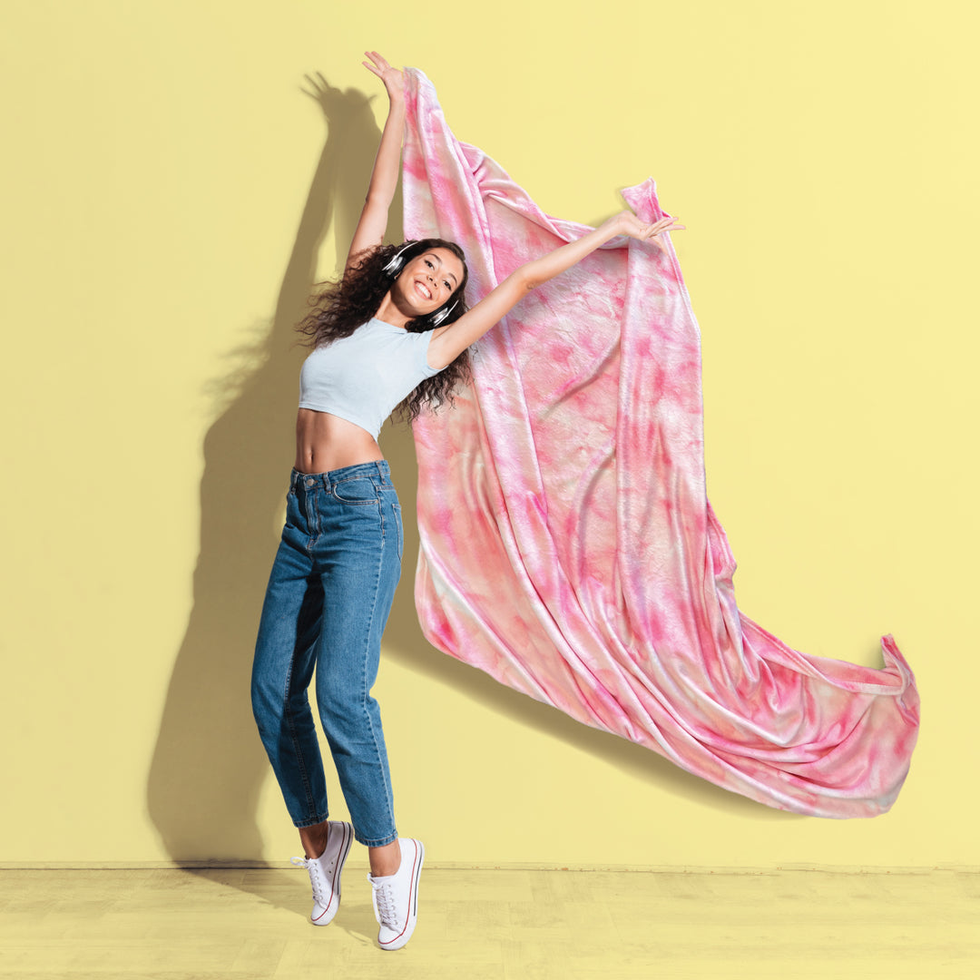 Pink Watercolor - Plush Blanket