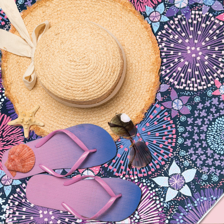 Purple Wildflowers - Sand Free Beach Towel