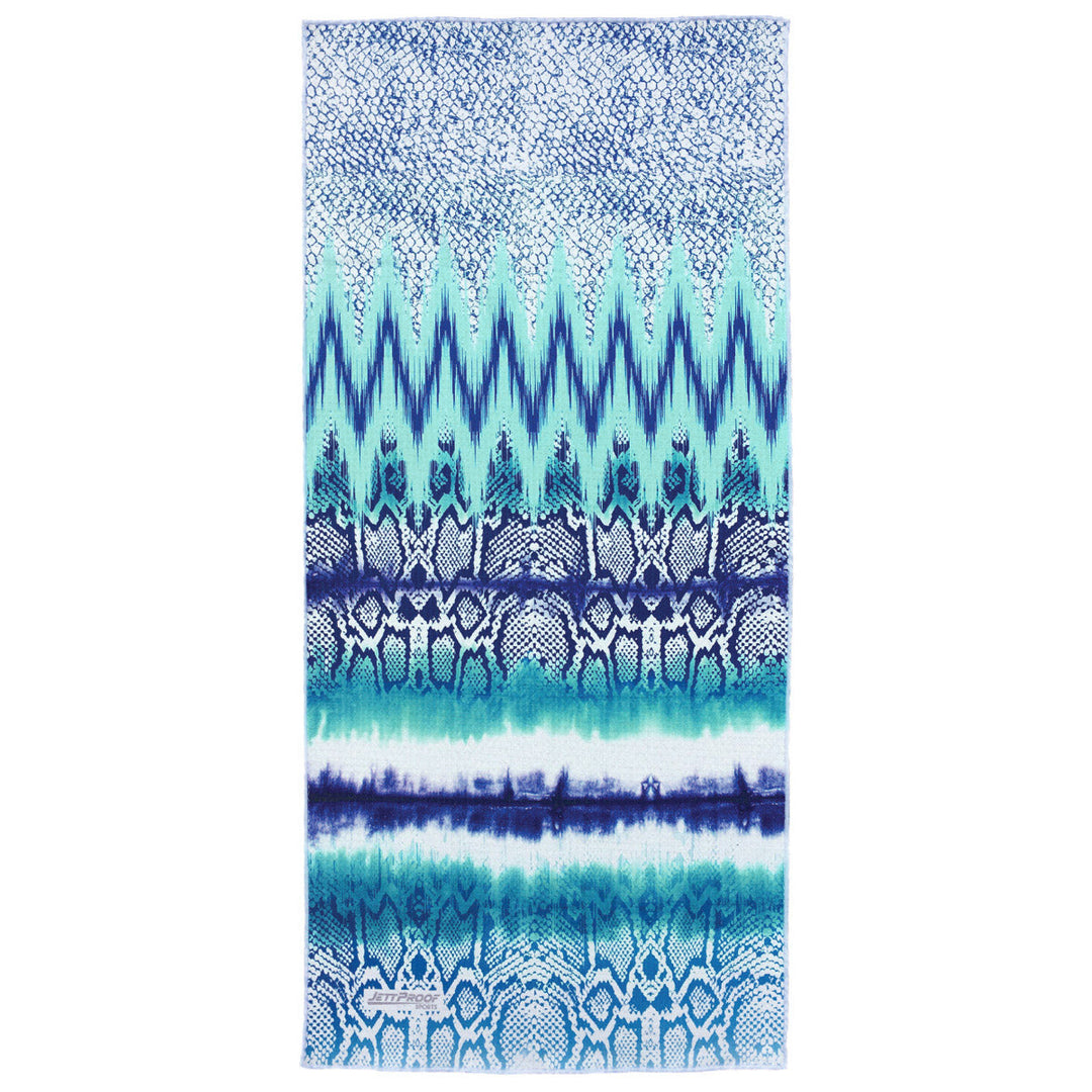 Blue patterned antibacterial gym towel by JettProof
